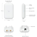 PUNTO DE ACCESO UNIFI WIFI 6 LARGO ALCANCE DOBLE BANDA, 5 GHZ (4X4 MU-MIMO Y OFDMA) Y 2.4 GHZ 44 MIMO/POE 