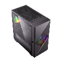CASE GAMEMAX CYCLOPS MICRO ATX 2 VENTILADORES 120MM PUERTA LATERAL DE VIDRIO TEMPLADO NEGRO CON ROJO