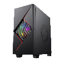 CASE GAMEMAX CYCLOPS MICRO ATX 2 VENTILADORES 120MM PUERTA LATERAL DE VIDRIO TEMPLADO NEGRO CON ROJO