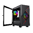 CASE GAMEMAX CYCLOPS MICRO ATX 2 VENTILADORES 120MM PUERTA LATERAL DE VIDRIO TEMPLADO NEGRO CON ROJO