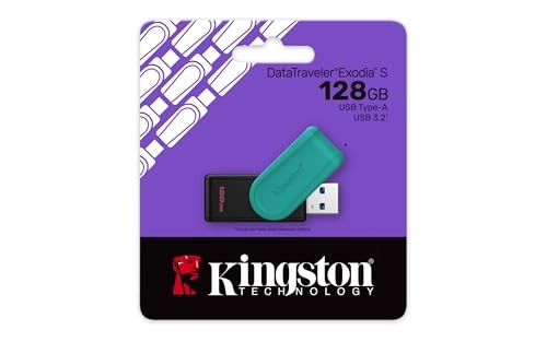PENDRIVE KINGSTON 128GB DTXS/128GB EXODIA S USB 3.2 NEGRO CON TURQUEZA