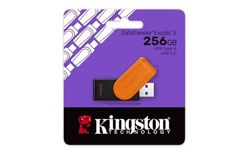 PENDRIVE KINGSTON 256GB DTXS/256GB EXODIA S USB 3.2 NEGRO CON NARANJA