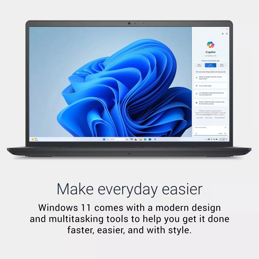 PORTATIL Dell Dc15250 INTEL CORE I5 1334u 8gb 512gb 15.6inch Full hd Wifi-6 Hdmi 2usb Usb-c Ubuntu Sliver 1 AÑO DE GARANTIA