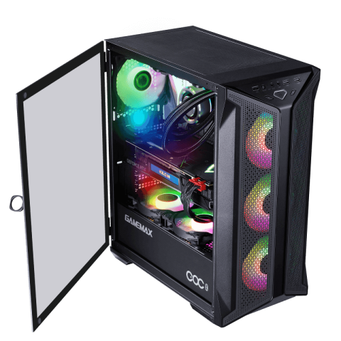 CASE GAMEMAX BRUFEN C1 TIPO E-ATX VIDRIO TEMPLADO LATERAL IZQUIERDO/ VENTILADORES ARGB  3*120MM FRONTAL/ 1*120MM TRASERO+1*140MM VENTILADOR TURBO
