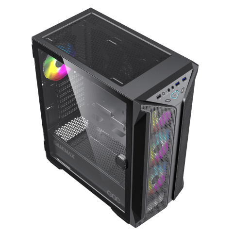CASE GAMEMAX BRUFEN C1 TIPO E-ATX VIDRIO TEMPLADO LATERAL IZQUIERDO/ VENTILADORES ARGB  3*120MM FRONTAL/ 1*120MM TRASERO+1*140MM VENTILADOR TURBO