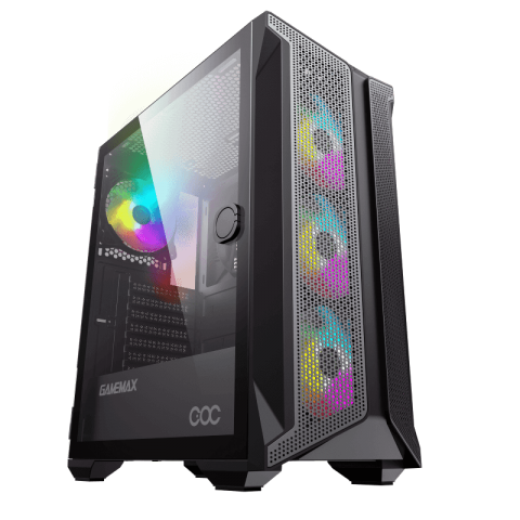 CASE GAMEMAX BRUFEN C1 TIPO E-ATX VIDRIO TEMPLADO LATERAL IZQUIERDO/ VENTILADORES ARGB  3*120MM FRONTAL/ 1*120MM TRASERO+1*140MM VENTILADOR TURBO