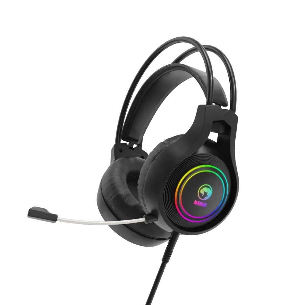 AUDIFONO + MICROFONO MARVO HG8921 TACTIC 30 GAMING USB 2.0 CON MICROFONO Y RETROILUMINACIÓN RGB ESTÁTICA