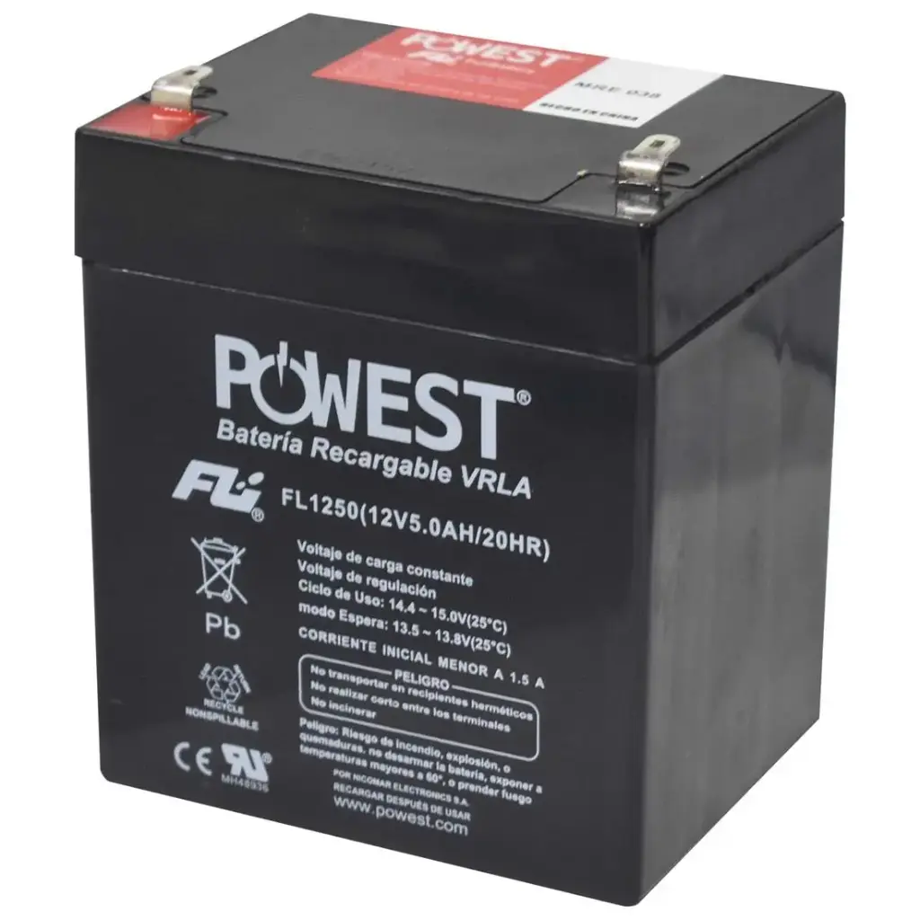 BATERIA POWEST PARA UPS FL1250GS 12V 5AMP 20HORAS