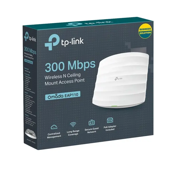 ACCES POINT TP-LINK OMADA EAP110-TECHO INALAMBRICO N 300MBPS CON MONTAJE PARA TECHO