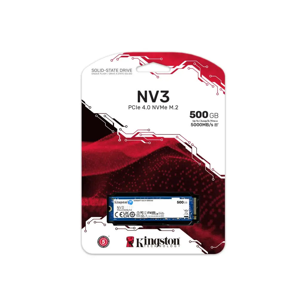 DISCO DE ESTADO SOLIDO KINGSTON SNV3S-500G 500GB M.2 2280  PCIE 4.0 X 4 NVME  NAND 3D
