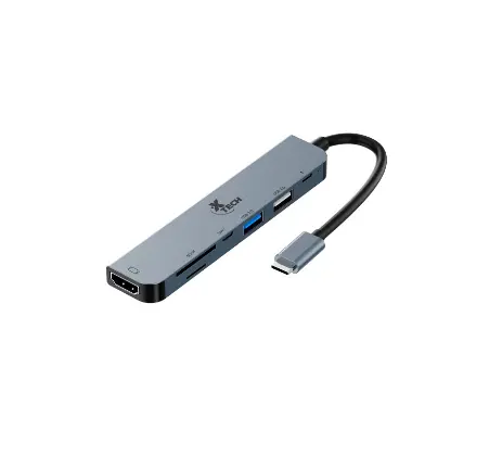 HUB XTECH XTC-571 USB-C A 7 EN 1 1*SD 1*TARJETA TF 1*USB-A 2.0 1*USB-A 3.0 1*USB-C 2.0 1*HDMI Tipo-A, 1*USB-C PD