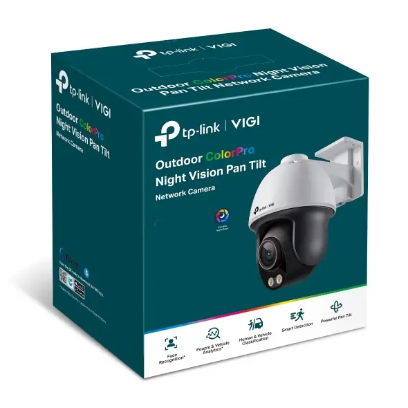 CAMARA DE SEGURIDAD IP TP-LINK VIGI C540S PTZ 4MP FULL COLOR H.265+ IP66 ANALISIS DE PERSONAS Y VEHICULOS DETECCION INTELIGENTE DEFENSA ACTIVA AUDIO BIDIRECCIONAL POE+/12V