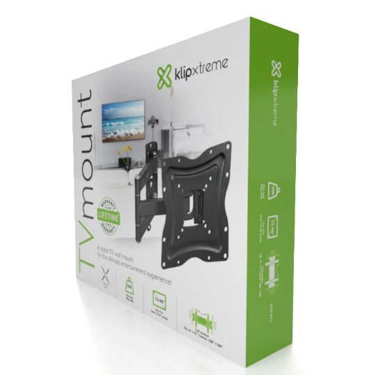 SOPORTE KLIP XTREME KPM-875 PARA TV ARTICULADO 13-46" Carga máx. 30KG/110LB GIRO 180•