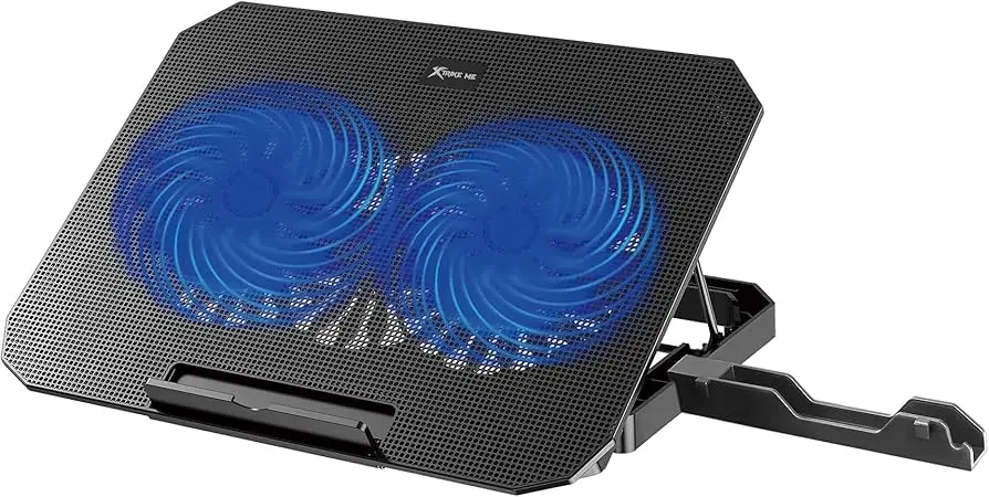 VENTILADOR PARA LAPTOP XTRIKE ME FN-818 2 VENTILADORES 17" 2USB SOPORTE PARA CELULAR