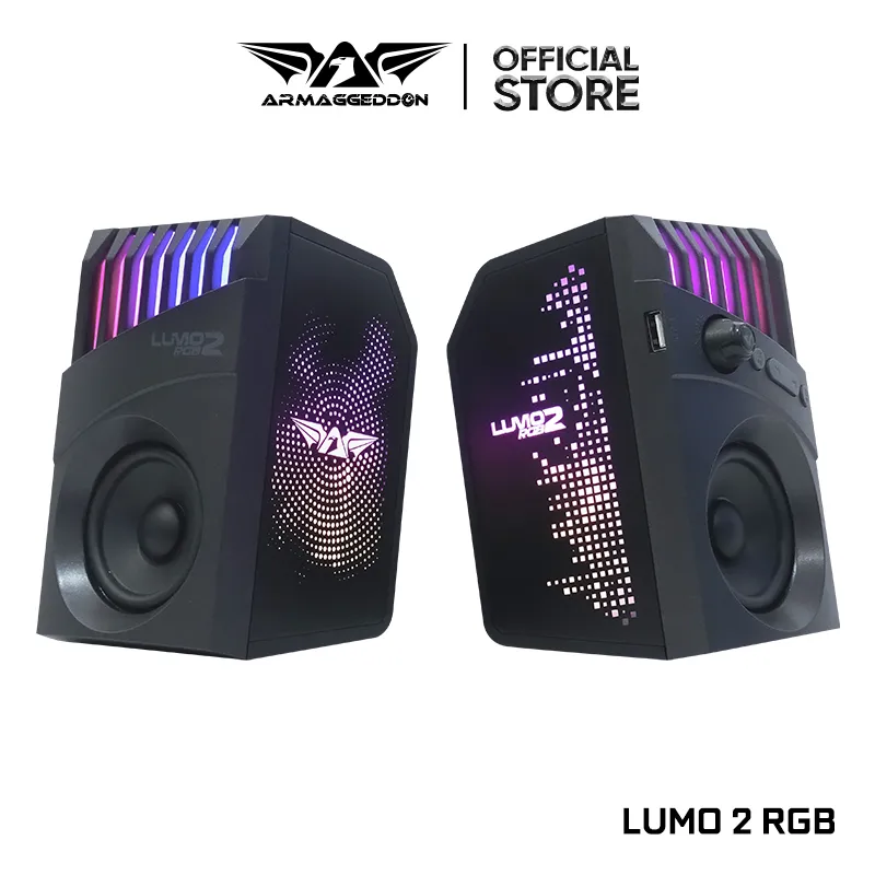 PARLANTES ARMAGGEDDON LUMO 2 RGB STEREO BLUETOOTH 5.3 20W 2.5" CONDUCTORES 15M