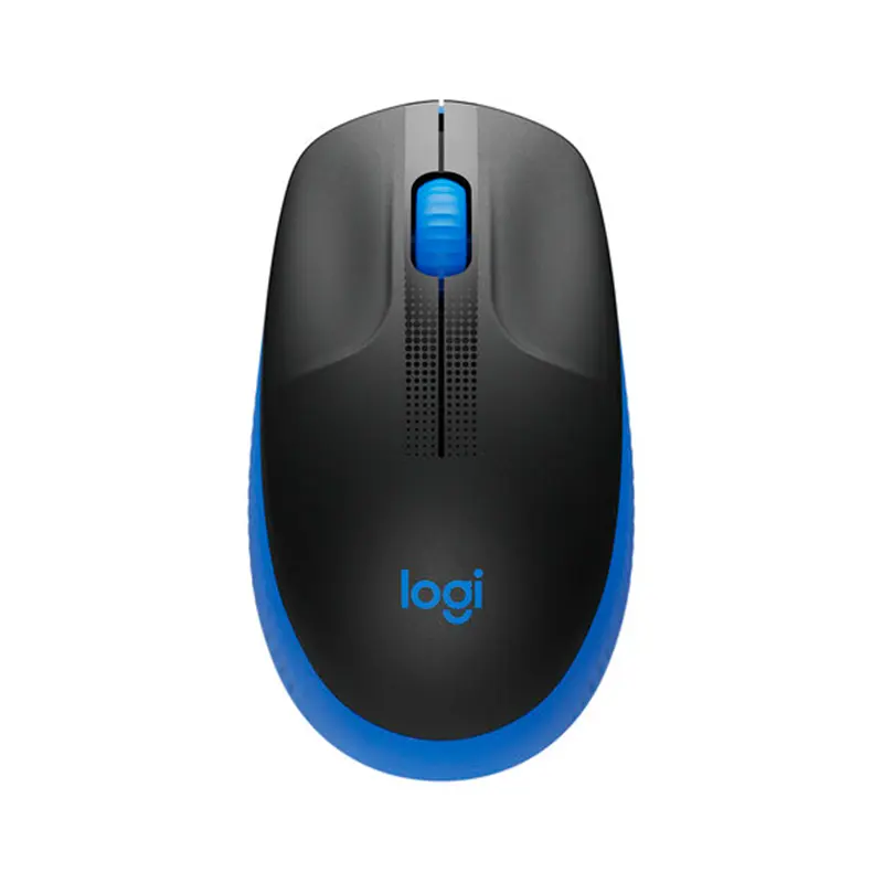 MOUSE LOGITECH INALAMBRICO M190 2.4GHZ USB NEGRO CON AZUL