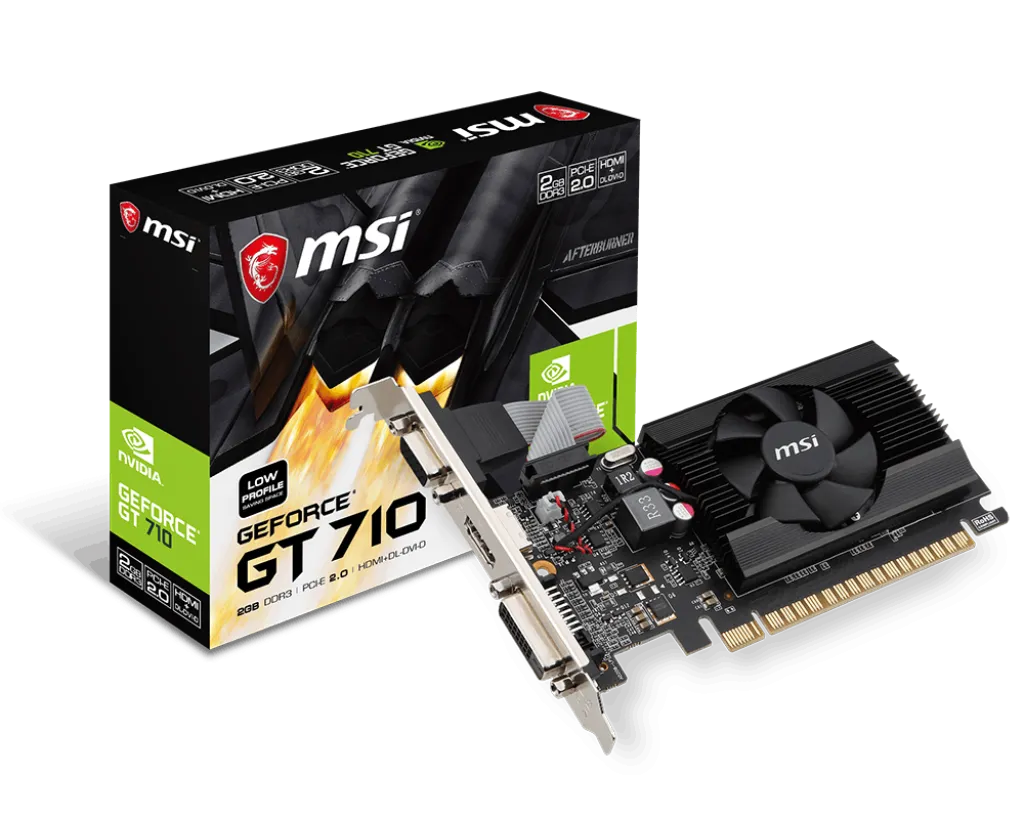 TARJETA DE VIDEO MSI 2GB GEFORCE GT710 DDR3 PCI-E 2.0 HDMI DL-DVI-D LOW PROFILE 