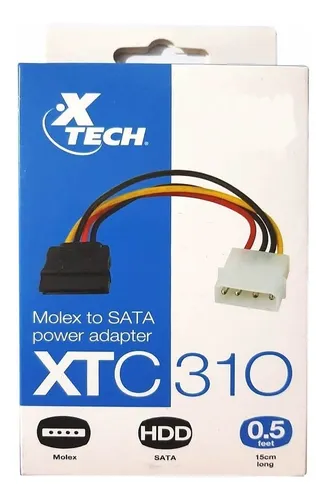 CABLE XTECH XTC-310 SATA DE PODER 0.5CM