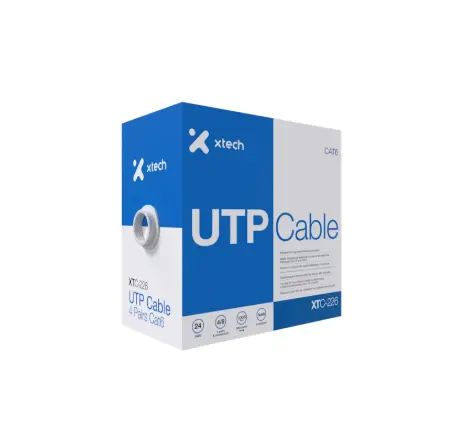 ROLLO CABLE UTP XTECH CATEGORIA 6 GRIS SKU:XTC-226 305 METROS 20% COBRE Y 80% ALUMINIO