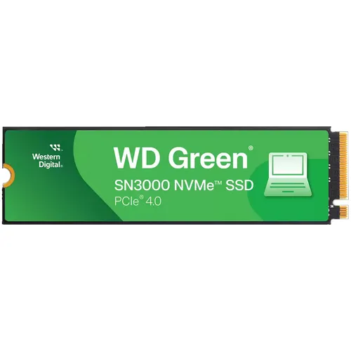 [SN30001TB] DISCO DE ESTADO SOLIDO WESTERN DIGITAL GREEN SN3000 1TB M.2 NVMe 5000MB-s PCIe Gen 4.0 GREEN 3Y