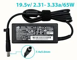 CARGADOR PARA LAPTOP HP PUNTA AGUJA 19.5V-3.33A 65W 7.4*5.0MM TRIPLE A