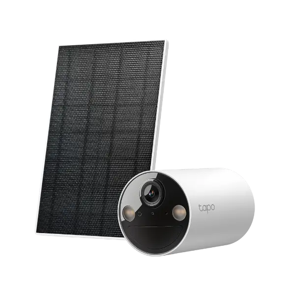 CAMARA DE SEGURIDAD TP-LINK TAPO C410 IP 2K 3MP EXTERIOR IP65 VISION NOCTURNA A COLOR DETECCION INTELIGENTE DE PERSONA AUDIO DOBLE VIA + PANEL SOLAR TAPO A201 180 DIAS