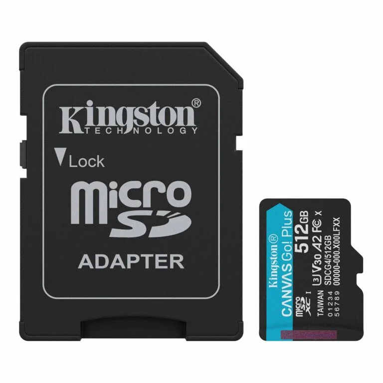 MICRO SDXC KINGSTON SDCG3/512GB CANVAS GO PLUS 200MB-S CATEGORIA 10 A2 U3 V30 CON ADAPTADOR