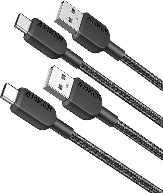 [B81G5011] CABLE ANKER 310 USB-A A USB-C CARGA RAPIDA 3FT PARA Samsung Galaxy NOTE 10, NOTE 9/S10+ S10, LG V30, 3FIT, 2 UNIDADES (USB 2.0, NEGRO)