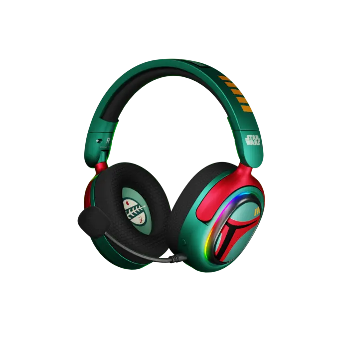 AUDIFONO + MICROFONO PRIMUS BOBA FETT ARCUS380BT GAMING CONECTIVIDAD TRIMODO TRANSMISOR USB DE 2.4GHZ BLUETOOH USB-C COMPATIBLE PS4 PS5 NINTENDO WINDOWS 