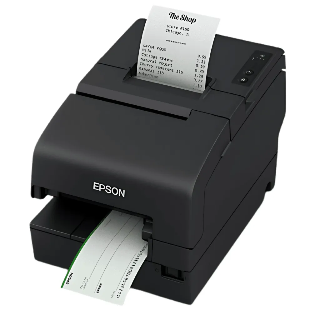 IMPRESORA EPSON TERMICA TM-H6000VI SERIAL VELOCIDAD DE IMPRESION 500 mm/s RESOLUCION RECIBO 180 ppp Recibo: 79,5 ± 0,5 mm (ancho) x 83 mm (diámetro del rollo)