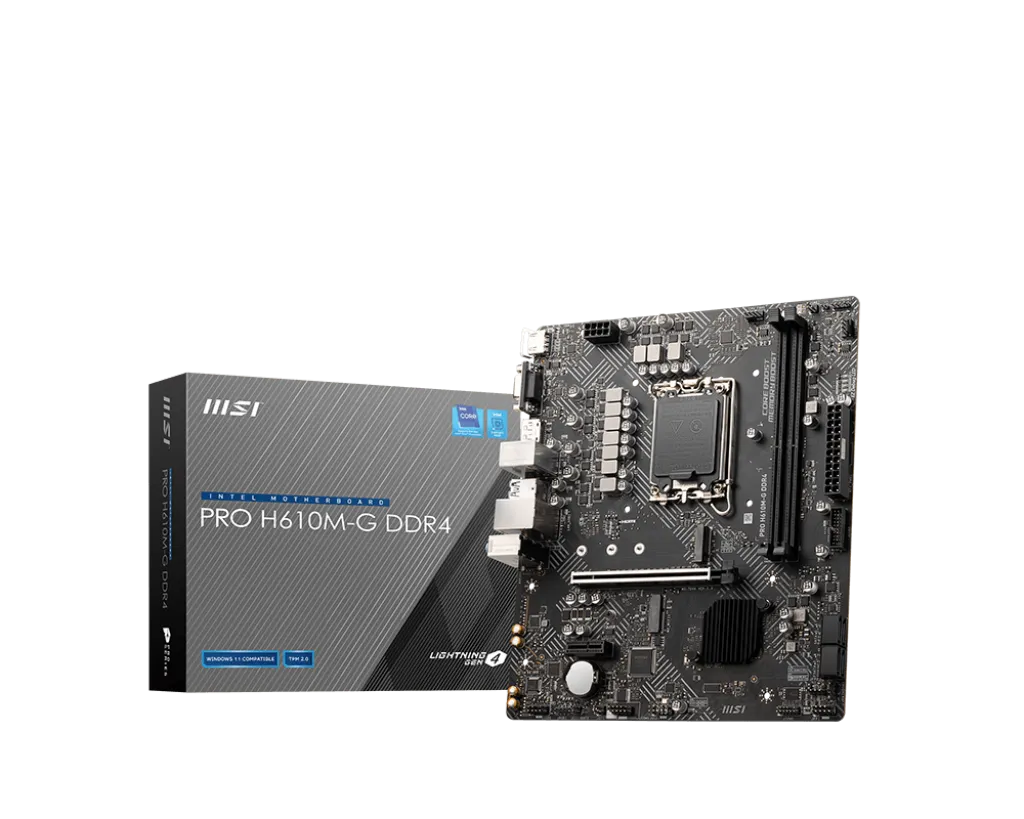 [H610MG] MAINBOARD MSI PRO H610M-G DDR4 LGA 1700 12AVA/13AVA/14AVA GEN. 2-DDR4 1*M.2 HDMI/D-SUB/ DISPLAYPORT