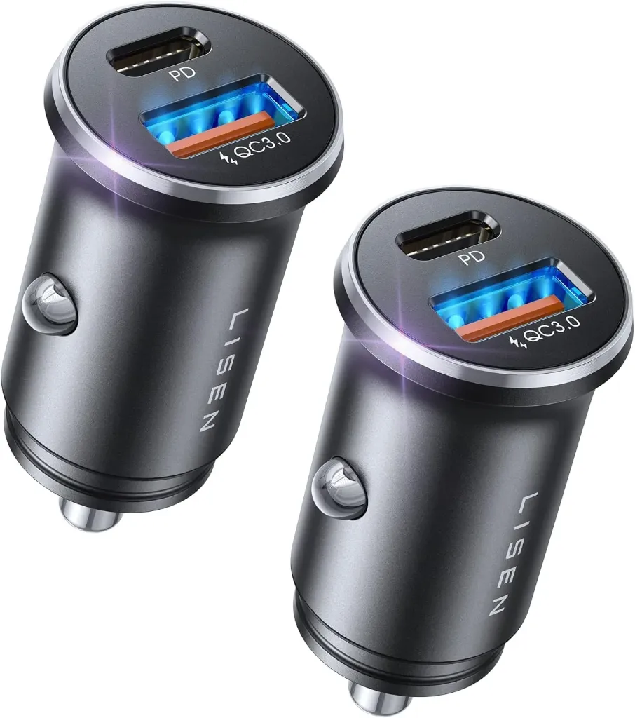CARGADOR DE CARRO LISEN 2E75 USB-A+USB-C 54W PD+QC 3.0 5V 3.4A PACK DE 2