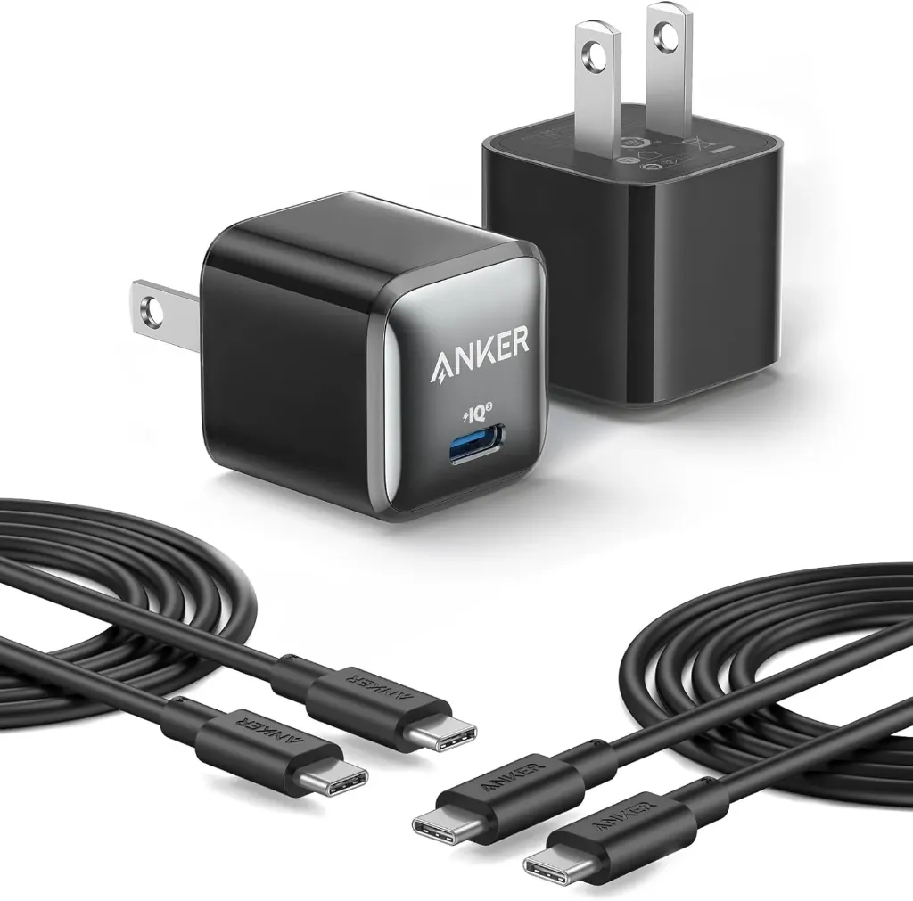 CARGADOR + CABLE ANKER 511 B2637 USB-C 20W ORIGINAL NEGRO 2 PACK