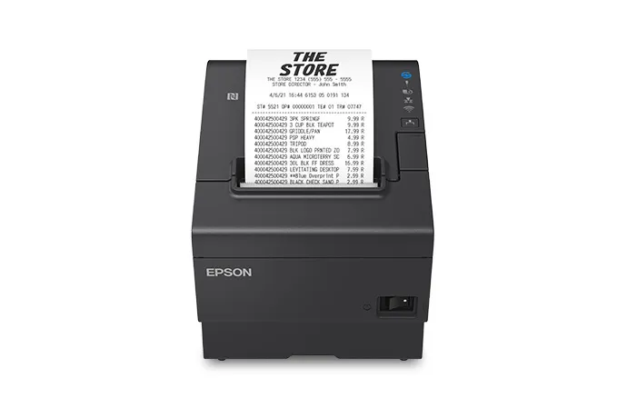 IMPRESORA EPSON TERMICA TM-T88VII PARA RECIBOS DE PUNTOS DE VENTA Rollo (7,95 cm) 180 ppp hasta 500 mm/segundo USB, LAN cortador negro