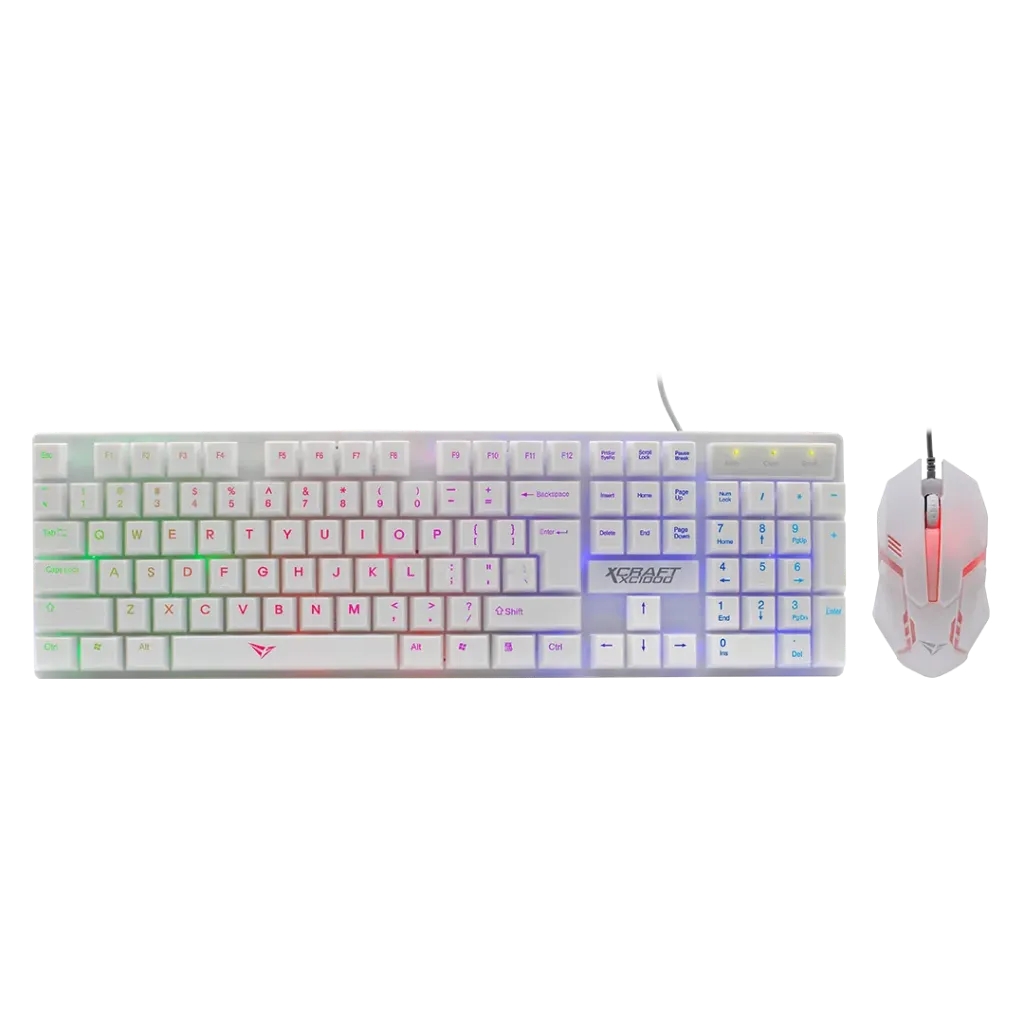 TECLADO + MOUSE ALCATROZ XCRAFT XC1000 ALAMBRICO BLANCO