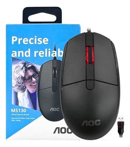 MOUSE AOC MS130B/LA 2000 DPI OPTICO USB ALAMBRICO