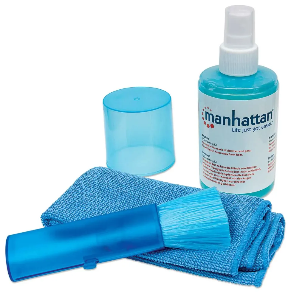 KIT LIMPIEZA DE PANTALLAS LCD MANHATTAN 200ML MINI BROCHA + MICROFIBRA
