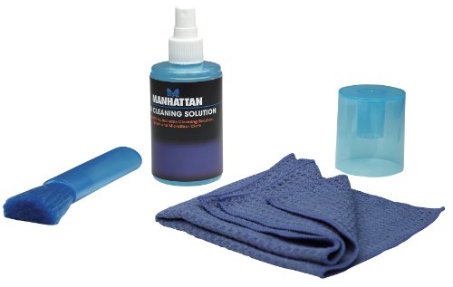 KIT LIMPIEZA DE PANTALLAS LCD MANHATTAN 200ML 421027 MINI BROCHA MICROFIBRA