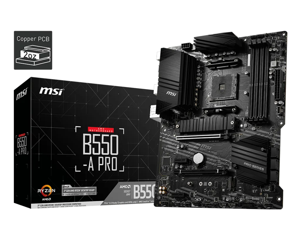 MAINBOARD MSI AMD B550M-A PROSOCKET AM4 5000/ 5000 G/ 4000 G/ 3000/ 3000 G-Series DDR4