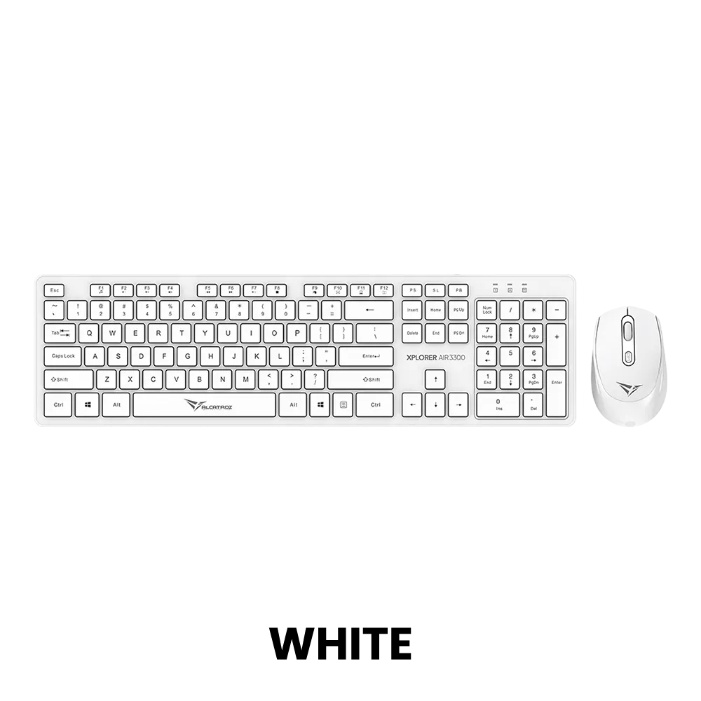 TECLADO + MOUSE ALCATROZ XPLORER AIR3300 INALAMBRICO BLANCO