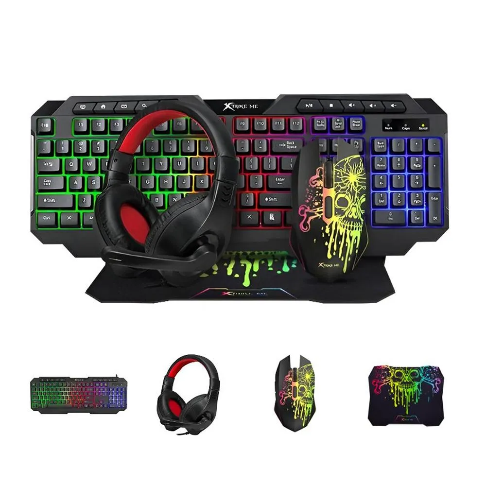 KIT COMBO XTRIKE ME GAMING CMX-415 SP 4 EN 1 (TECLADO+MOUSE+AUDIFONO+MOUSE PAD)