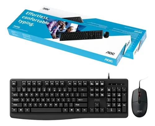 [KM170B/97] TECLADO + MOUSE AOC KM170B/97 USB ALAMBRICO NEGRO