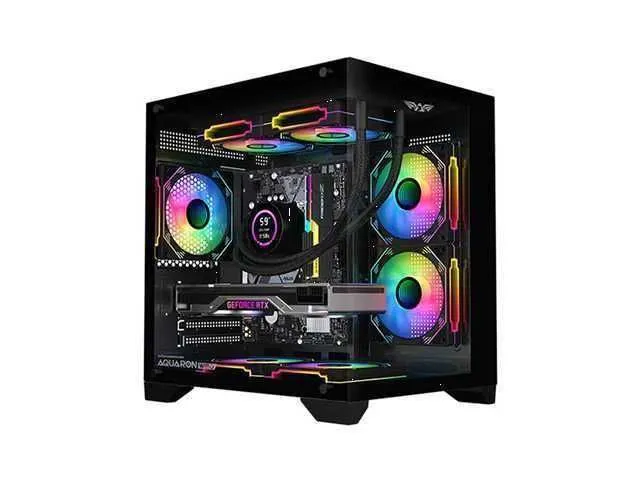CASE GAMER ARMAGGEDDON AQUARON WIBO PANEL FRONTAL Y LATERAL VIDRIO TEMPLADO NEGRO
