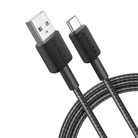 CABLE ANKER 322 USB-A A USB-C 2.0 1.8M 6FT CARGA RÁPIDA TRENZADO NEGRO