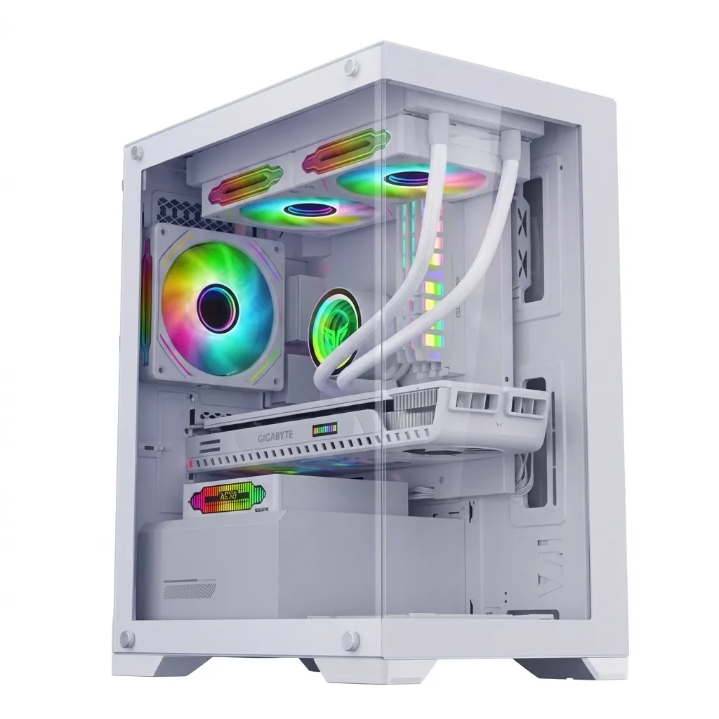 CASE GAMER ARMAGGEDDON AQUARON MATX PANEL FRONTAL Y LATERAL VIDRIO TEMPLADO BLANCO