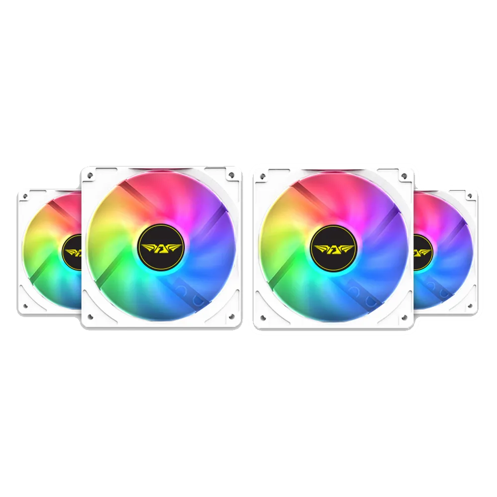 KIT DE COOLER ARMAGGEDDON ARGB KIT5000 1 VENTILADOR MAESTRO Y 3 ESCLAVOS BLANCO