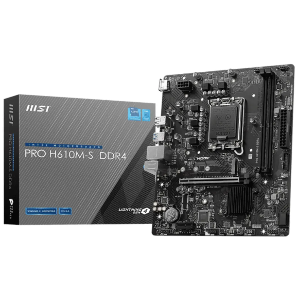 [H610M-S] MAINBOARD MSI PRO H610M-S DDR4 LGA 1700 12AVA/13AVA/14AVA GEN. 2-DDR4 1*M.2 /HDMI