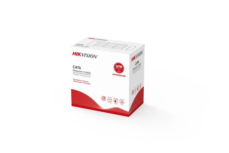 ROLLO DE CABLE UTP CAT6 305 MTS EXTERIOR NEGRO HIKVISION