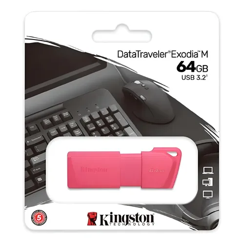 PENDRIVE KINGSTON 128GB EXODIA M USB 3.2 ROSADO