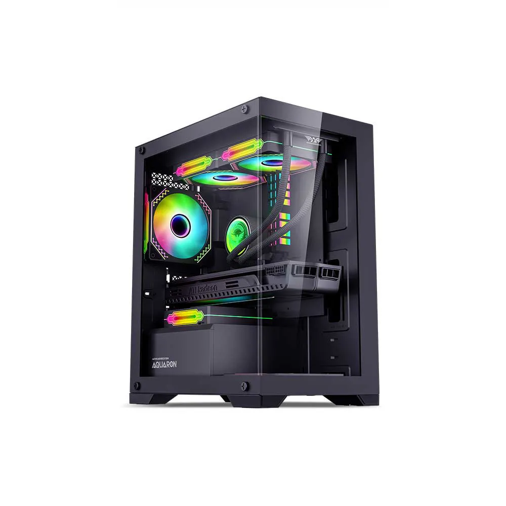 CASE GAMER ARMAGGEDDON AQUARON MATX PANEL FRONTAL Y LATERAL VIDRIO TEMPLADO NEGRO